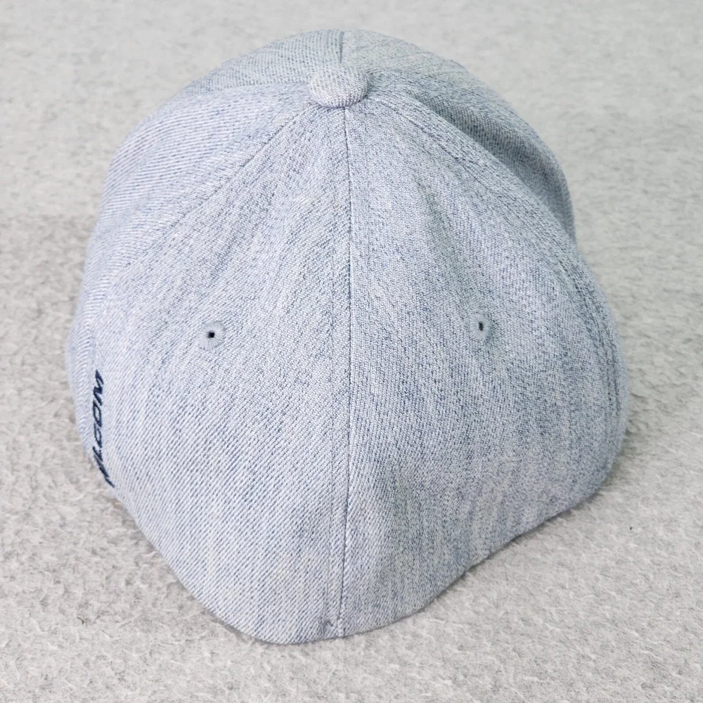 Volcom Stone Gray Hat Mens S/M Navy Blue Flexfit‎ Pre-Curved Sports Cap